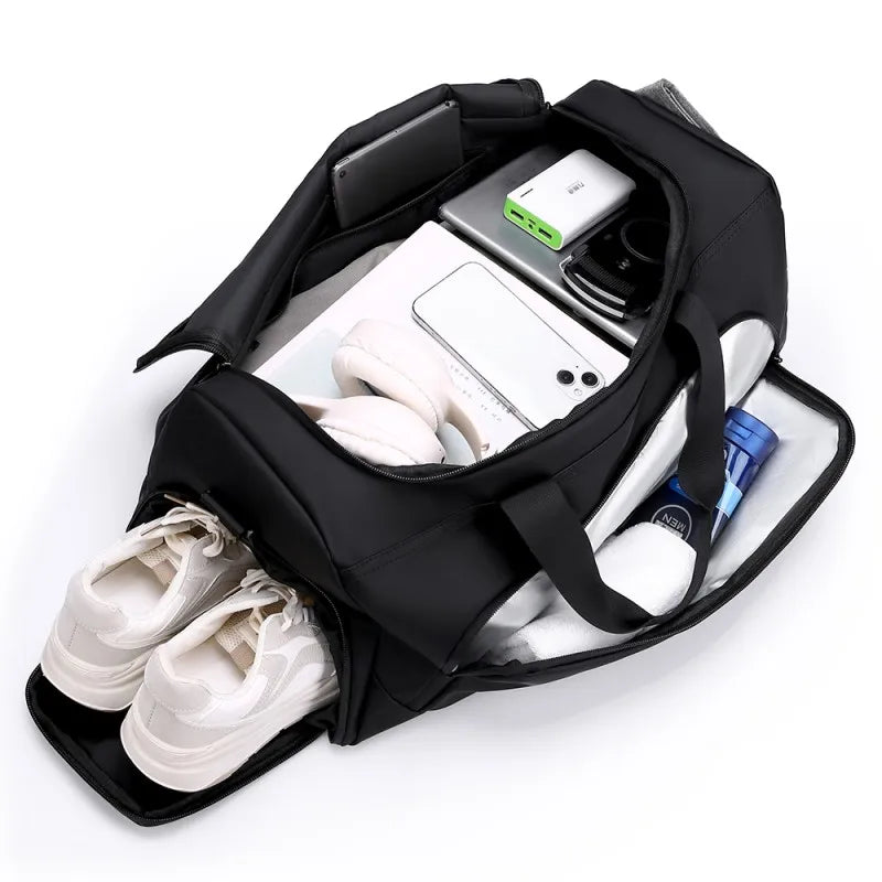 Large Capacity Gym & Travel Duffel Bag ｜ Multi-Compartment Shoe Storage ｜ Premium PU