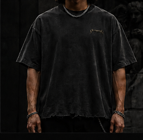 Drop-001 Oversized Raw-Hem Boxy T-Shirt