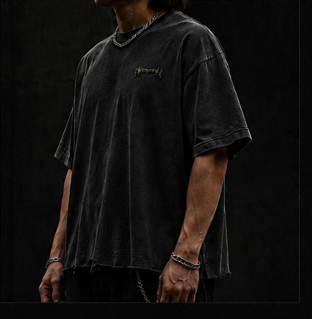 Drop-001 Oversized Raw-Hem Boxy T-Shirt